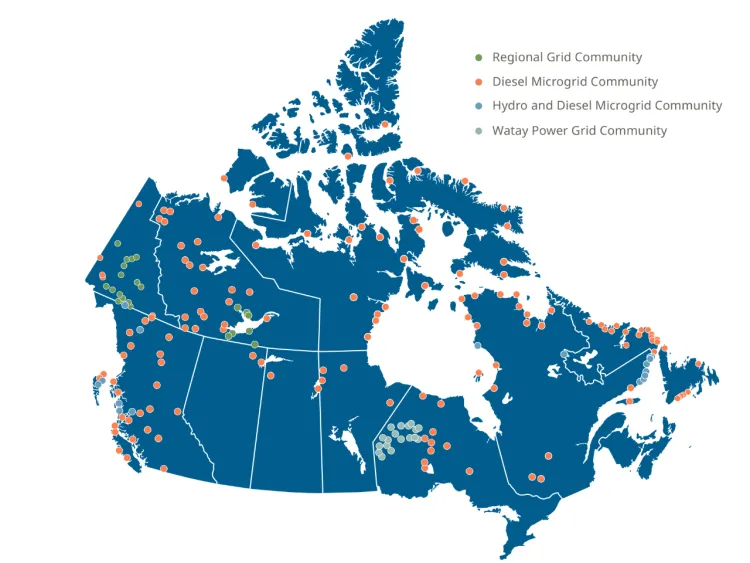 National map of remote community energy systems 