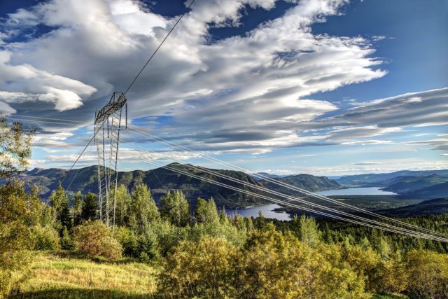 Electricity transmission lines interior B.C.