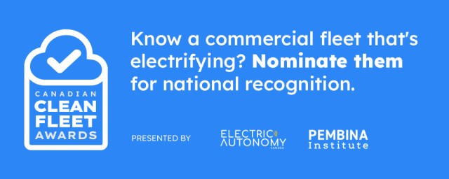 Banner encouraging nominations to the Canadian Clean Fleet Awards