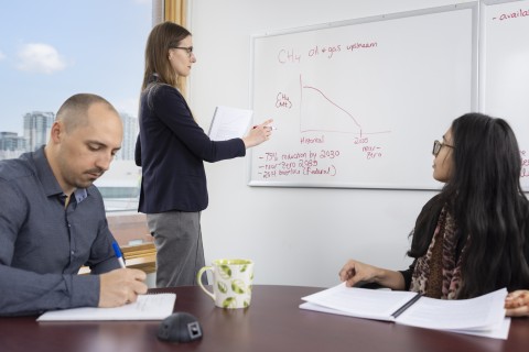staff at whiteboard