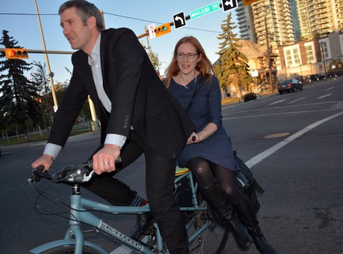 Steven and Alison Cretney on bike