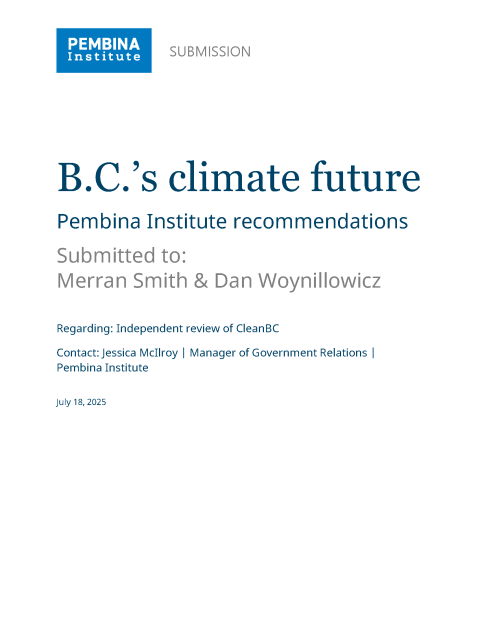 CleanBC review: submission cover