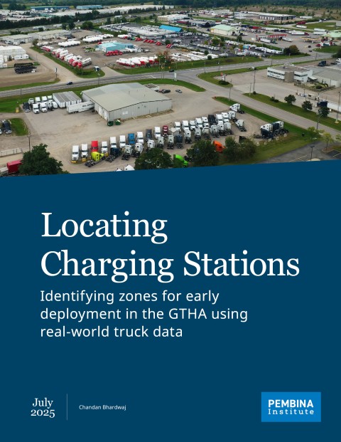 Cover of Locating Charging Stations: Identifying zones for early deployment in the GTHA using real-world truck data report