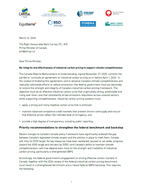 The front page of the letter