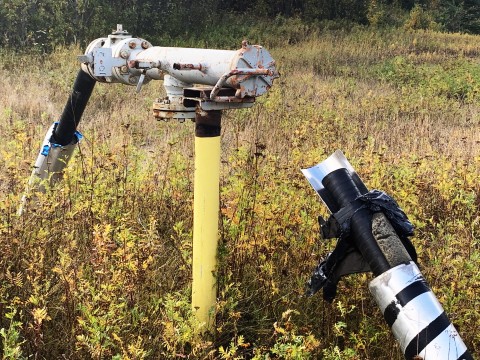 An orphan well in Athabasca County