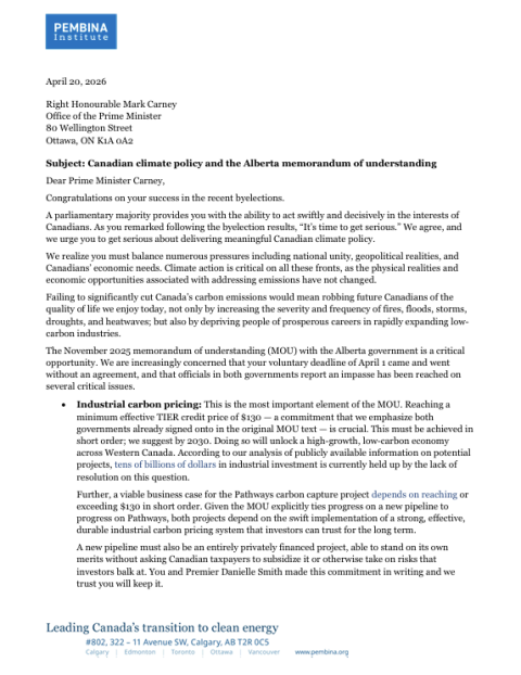 The first page of the letter