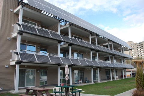 solar on low-rise apartment in Edmonton