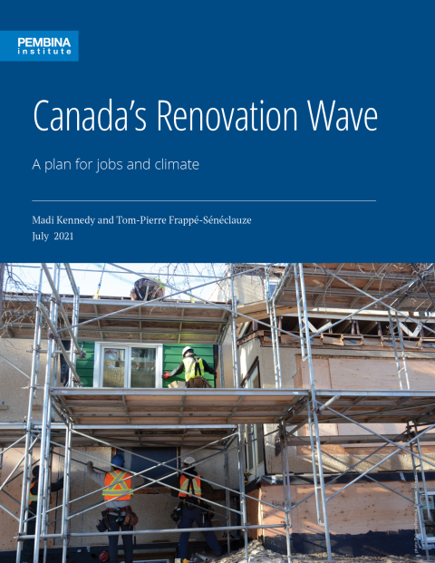 cover for Canada's renovation wave with workers renovating older building