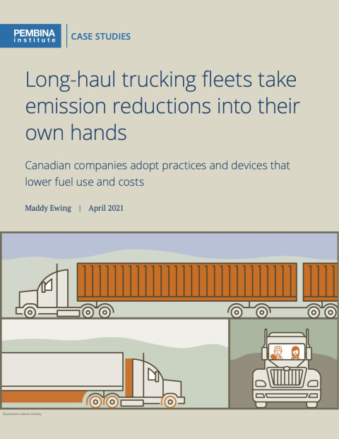 Cover of long-haul trucking fleet report with line drawings of freight truck types