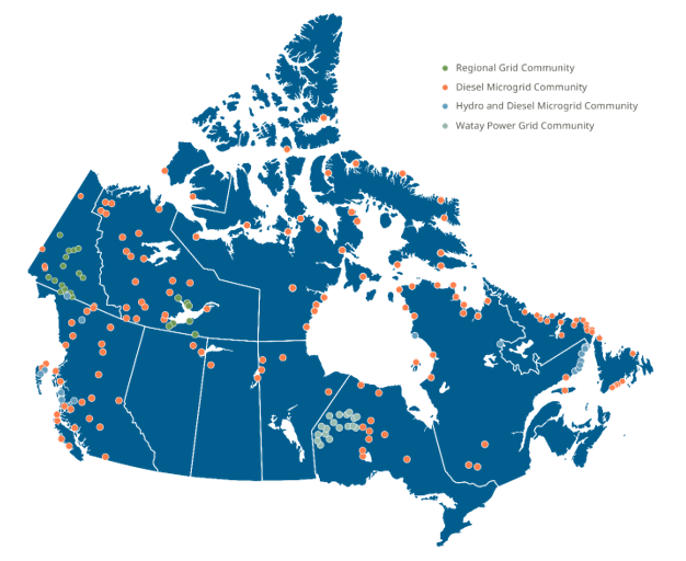 National map of remote community energy systems 