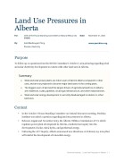 Cover page of briefing note "Land Use Pressures in Alberta"
