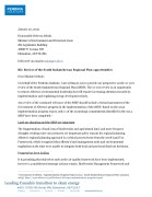 First page of letter to Minister Schulz on the 10-year review of the South Saskatchewan Region plan