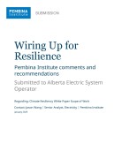 Cover page of submission to the AESO's proposed climate resiliency white paper