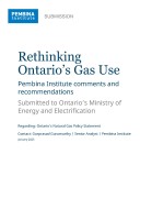 Cover page of Pembina submission for the Ontario Ministry of Energy and Electrification consultation period on the role of natural gas in the province's energy system
