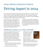 Cover of 2024 Urban Delivery Solutions Initiative Impact Report