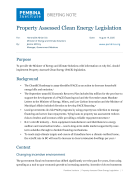 Cover of Property Assessed Clean Energy Legislation 