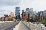 Urban sprawl in Downtown Calgary, Alberta in springtime