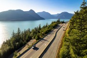 Aerial view of British Columbia's Sea to Sky Highway