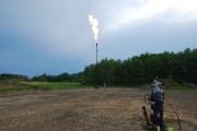Flaring from a gas well in Alberta