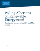The front page of the publication including the title and Pembina Institute logo