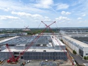 n aerial view of a data center being constructed inside "Data Center Alley" in Ashburn.
