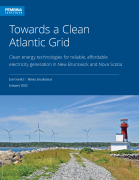 Report cover with title and subtitle. Cover photo is wind turbines along the water with a lighthouse nearby.