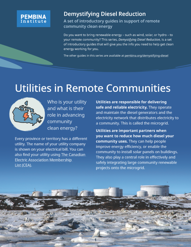 Utilities in Remote Communities | Pembina Institute