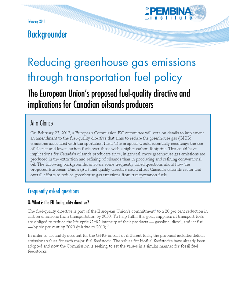 EU fuelquality directive backgrounder